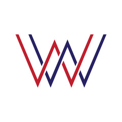 WW Letter Line Logo Element