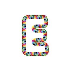 E Block Puzzle Letter Logo Icon Design