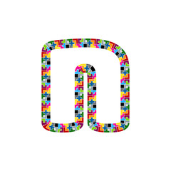 N Block Puzzle Letter Logo Icon Design