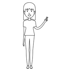 young and casual woman character vector illustration design