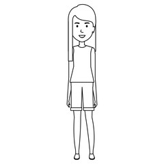 young and casual woman character vector illustration design