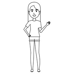 young and casual woman character vector illustration design