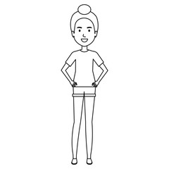 young and casual woman character vector illustration design