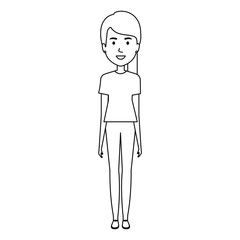 young and casual woman character vector illustration design