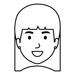 young head woman character vector illustration design