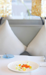 Exquisite salmon dish, creative restaurant meal concept, haute couture food