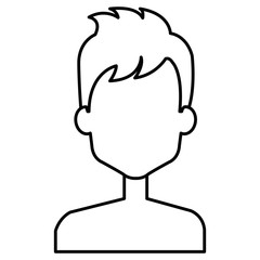 young man shirtless avatar character vector illustration design