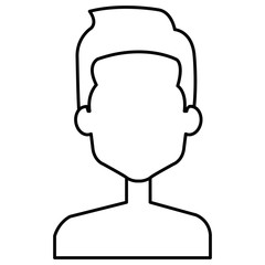 young man shirtless avatar character vector illustration design