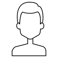 young man shirtless avatar character vector illustration design