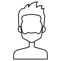 young man shirtless with beard avatar character vector illustration design