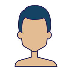 young man shirtless avatar character vector illustration design