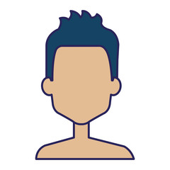 young man shirtless avatar character vector illustration design