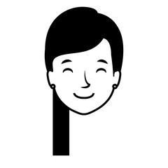 young head woman character vector illustration design