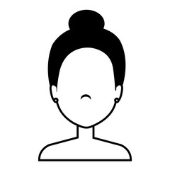 young woman shirtless character vector illustration design