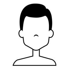 young man shirtless avatar character vector illustration design