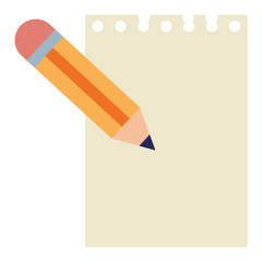 pencil write in paper vector illustration design