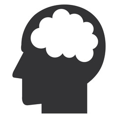 brain storming with head profile vector illustration design