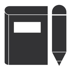 text book with pencil vector illustration design