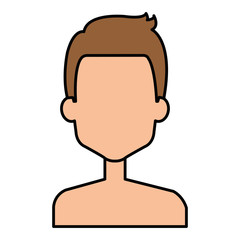 young man shirtless avatar character vector illustration design