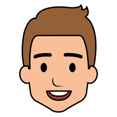 Fototapeta premium young man head avatar character vector illustration design