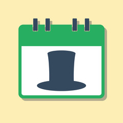 green calendar with leprechaun hat, st. patrick's day symbol, flat style vector illustration