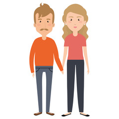 Fototapeta premium cute mother and father couple characters vector illustration design