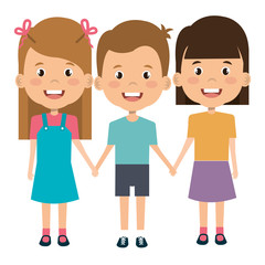 Fototapeta premium group of kids avatars characters vector illustration design