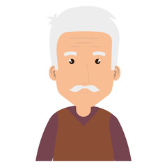 cute grandfather avatar character vector illustration design