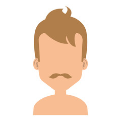 cute grandfather shirtless avatar character vector illustration design
