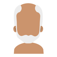 cute grandfather shirtless avatar character vector illustration design