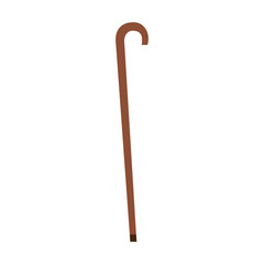 wooden cane isolated icon vector illustration design