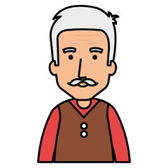 cute grandfather avatar character vector illustration design