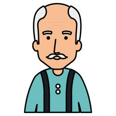 cute grandfather avatar character vector illustration design