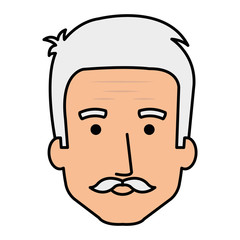 cute grandfather head avatar character vector illustration design