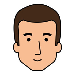 young man head avatar character vector illustration design