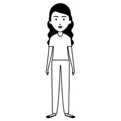 young and casual woman character vector illustration design