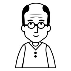 cute grandfather avatar character vector illustration design