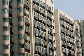 Solar panels on a apartment 
