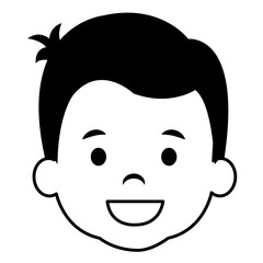 cute and little boy head vector illustration design