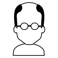 cute grandfather shirtless avatar character vector illustration design