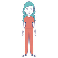 young and casual woman character vector illustration design