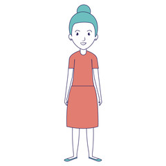 young and casual woman character vector illustration design