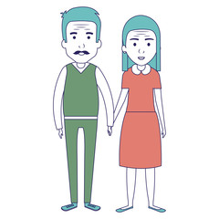 cute mother and father couple characters vector illustration design