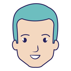 young man head avatar character vector illustration design