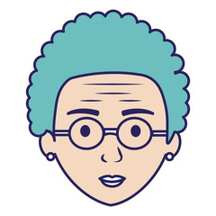cute grandmother head avatar character vector illustration design