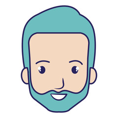 Fototapeta premium young man head with beard avatar character vector illustration design