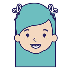 cute and little girl head vector illustration design