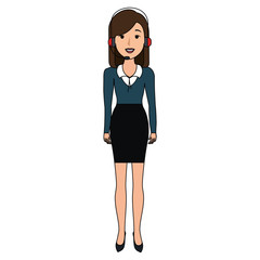 Fototapeta premium businesswoman with headset character vector illustration design
