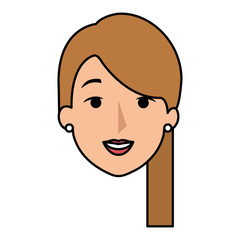 young head woman character vector illustration design