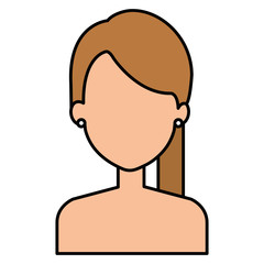 young woman shirtless character vector illustration design